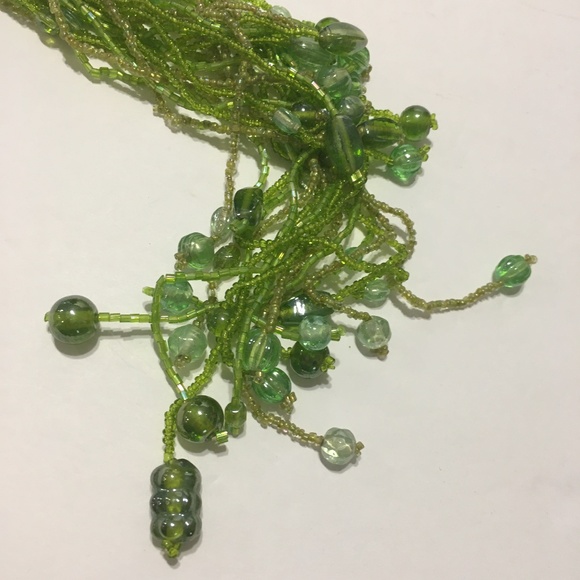 NWT Bijoux Terner green glass / seed bead ethnic l - Picture 3 of 9
